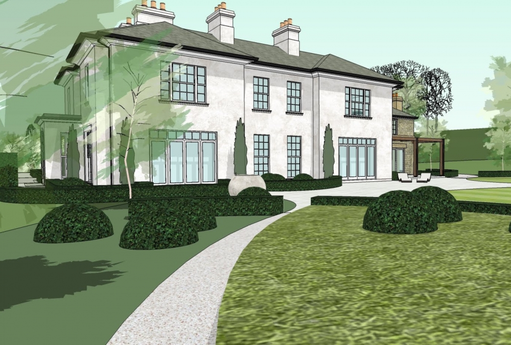 Classical Home with Stone Outbuilding