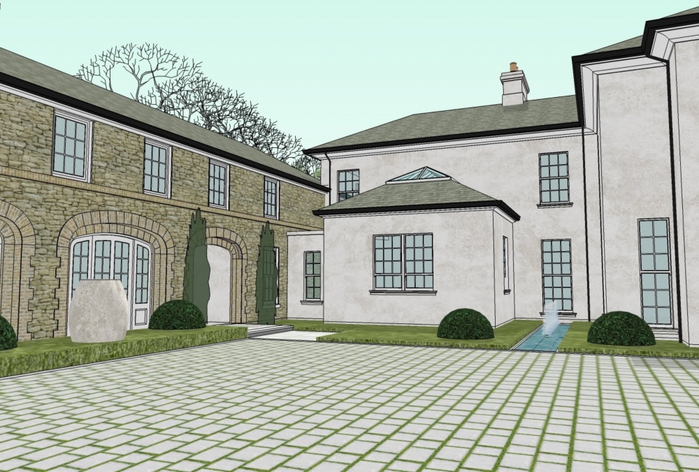 Classical Home with Stone Outbuilding