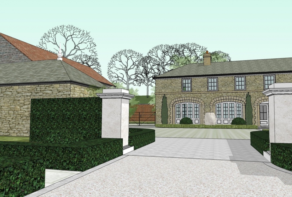 Classical Home with Stone Outbuilding