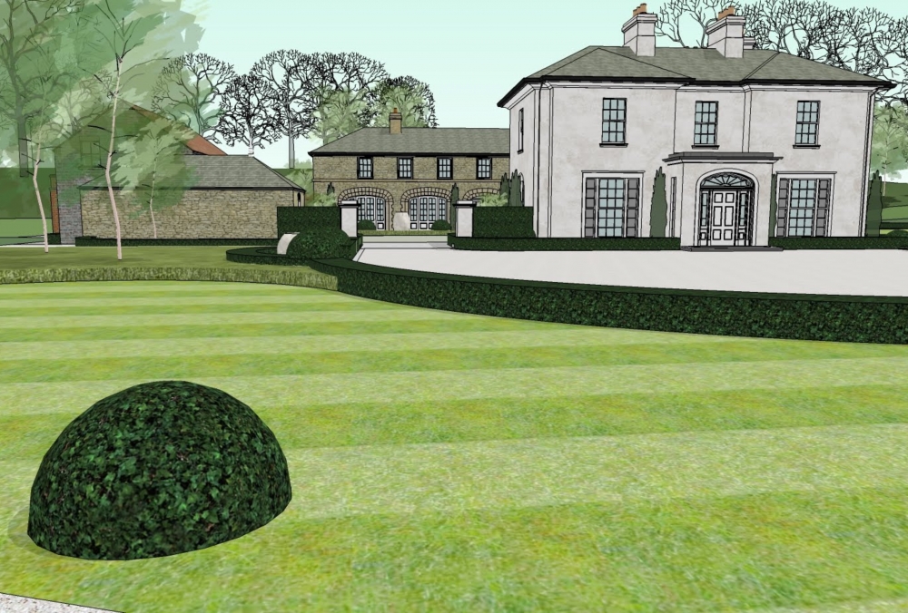 Classical Home with Stone Outbuilding