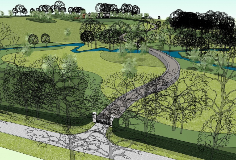 Classical Home with Stone Outbuilding